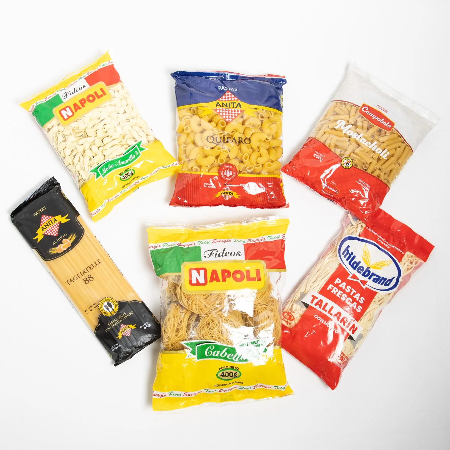 Línea de fideos secos y pastas frescas Napoli, Anita, Campobelo y Hildebrand